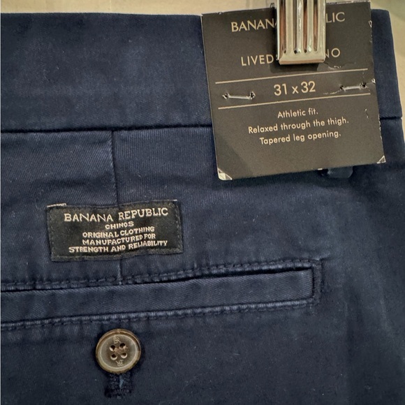 Banana Republic Athletic Fit Lived In Chino 31x32 Navy $85 - Picture 6 of 6